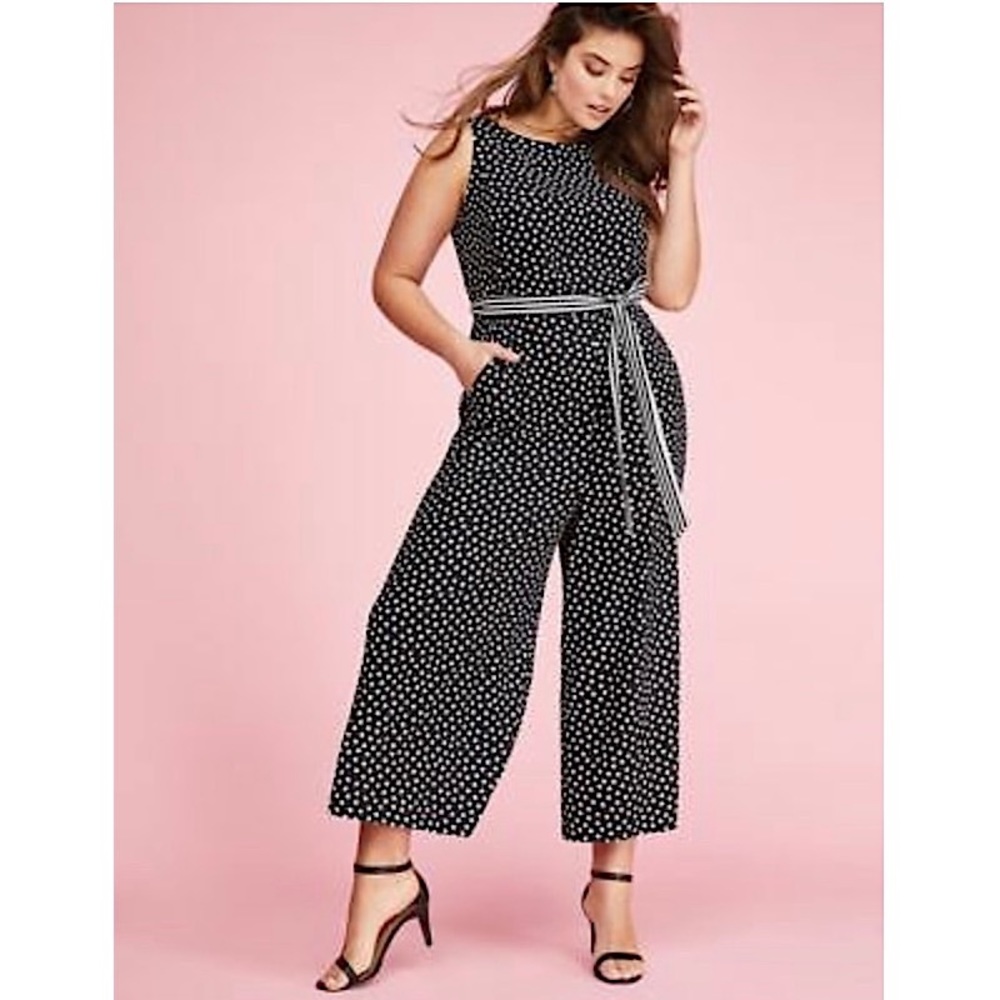 🎉HP🎉 🆕Lane Bryant Sleeveless Polka Dot Jumpsuit